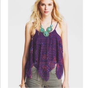 EUC•Free People•Purple Abstract Tank Top